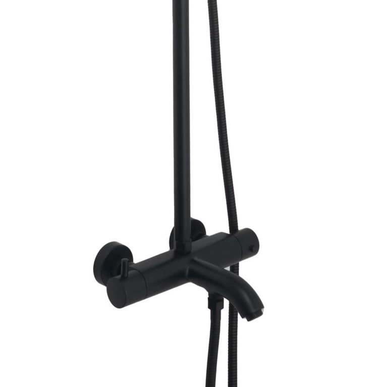 JTP Vos Matt Black Shower Bath Column Sanctuary Bathrooms